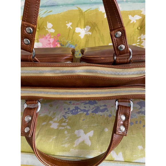 Vintage leather made in Korea for United States brown leather overnight briefcas - Picture 9 of 12